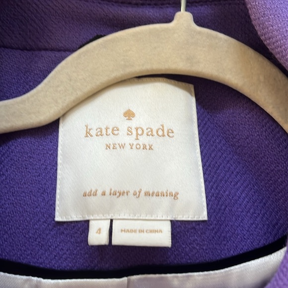 Kate Spade Purple Coat size 4 100% wool - Picture 6 of 6